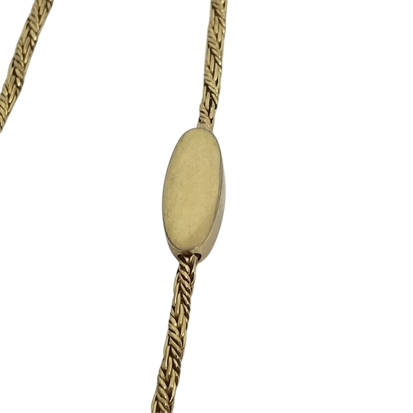 VINTAGE GOLDPLATED ROPE CHAIN WITH OVAL BOX ACCENTS NECKLACE - Picture 3 of 5